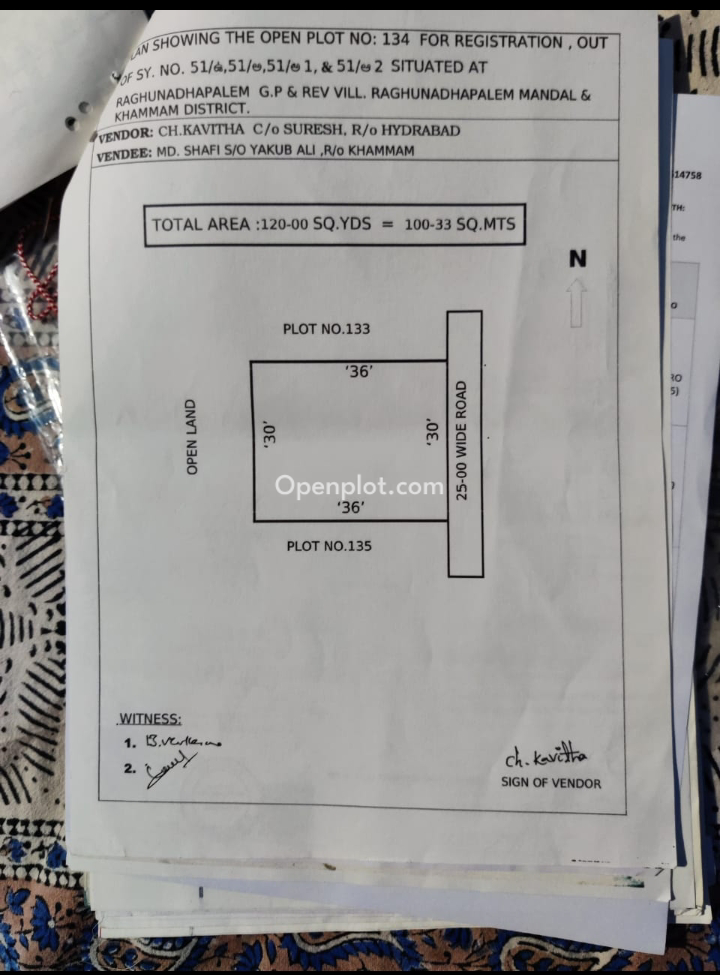 Plot for Sale in Raghunadhapalem,Khammam